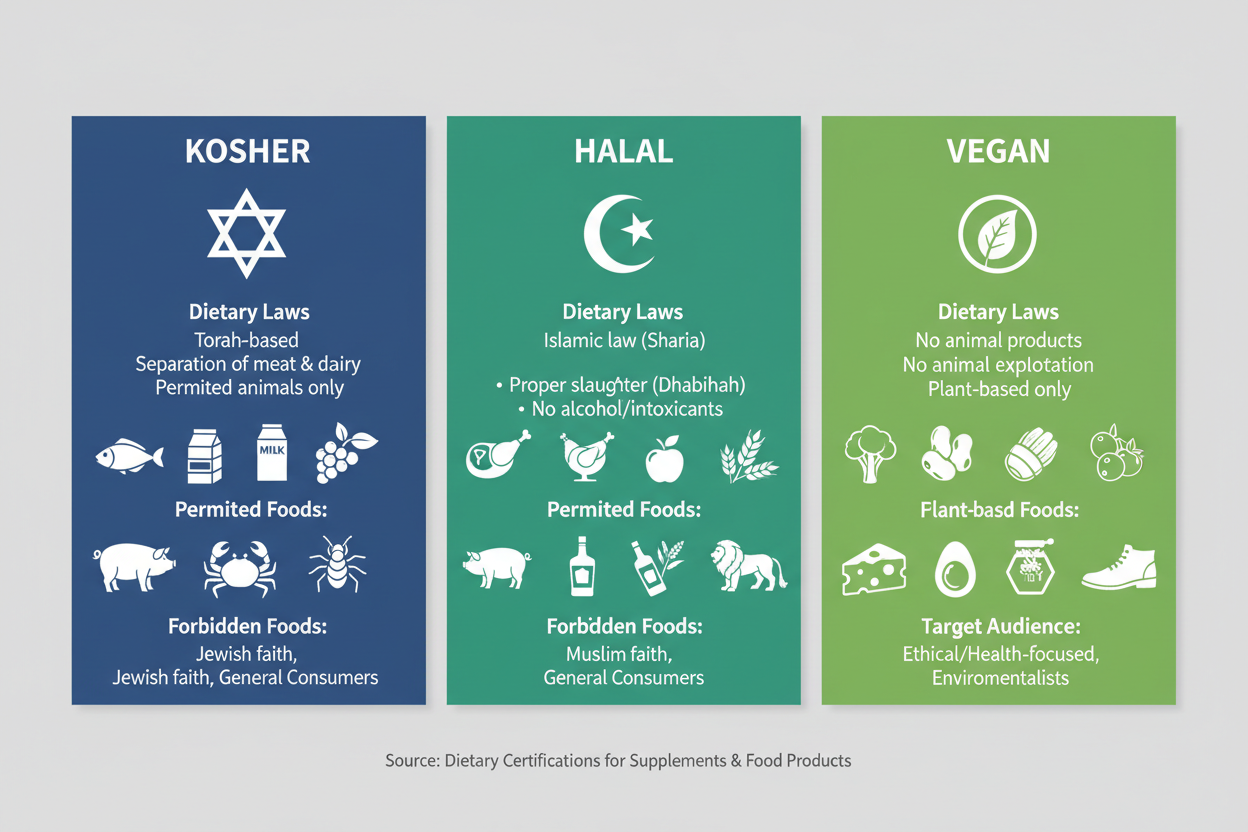 Casher vs Halal vs Vegan : Différences Essentielles | K-Vital